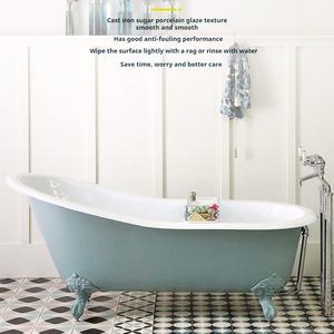 <span class=keywords><strong>Baignoire</strong></span> de trempage classique avec pied à griffes en acier inoxydable et hydromassage japonais intégré - Product Image 3