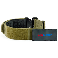 Collier de chien tactique durable en nylon de qualité supérieure, personnalisé, avec anneau en D en acier inoxydable, doublure en néoprène et patchs personnalisés, vente en gros