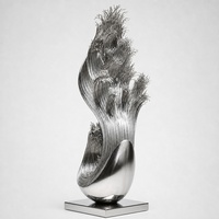 Escultura Abstracta Moderna de Acero Inoxidable, Pulida a Espejo, Escultura Metálica Personalizada para Decoración de Vestíbulos de Hoteles de Lujo y Plazas