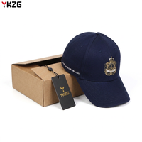 Gorra de Béisbol de Lujo Personalizada con Logotipo, de Algodón Negro de Alta Calidad, 6 Paneles, Bordado 3D con Cresta Dorada, para Deportes al Aire Libre, para Hombre