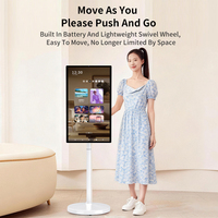 Moniteur portable 24 pouces FHD LCD tactile Android Smart TV pour intérieur, affichage éducatif et de divertissement OEM avec support mobile