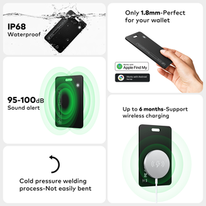 Localizador de Tarjetas Inteligente con Alarma de Objetos Perdidos, Modo de Búsqueda en Público, Compatible con IOS y Android, para Viajes - Product Image 2