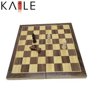 Wholesale 15" Inch Folding Chess Game Set High Quality Wooden Fold Chess Board For Table Game