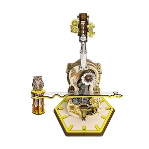 Kit Modello 3D in Legno Tagliato al Laser Personalizzato di Violoncello Punk, Giocattolo da Assemblare Stile Carillon <span class=keywords><strong>Vintage</strong></span>, Strumento Musicale Cartoon Movibile - Product Image 5