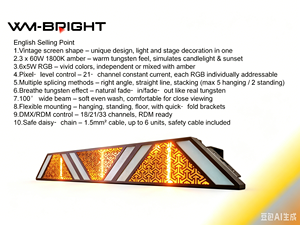 Lámpara de Escenario <span class=keywords><strong>Portman</strong></span> S-Tribe con Atenuación, Bombilla LED E27 Retro Ámbar, Base Cromada, Cuerpo de Hierro Decorativo para Bodas, Control DMX512 - Product Image 2