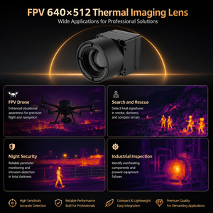 640x512 โมดูลเลนส์กล้องถ่ายภาพความร้อนเซ็นเซอร์อินฟราเรดแบบไม่ระบายความร้อนสำหรับโดรน UAV กล้องถ่ายภาพความร้อนการมองเห็นตอนกลางคืน 640x51 - Product Image 2