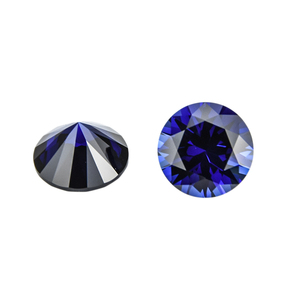 Pierre synthétique en corindon de 8mm, <span class=keywords><strong>saphir</strong></span> bleu, pierre précieuse en vrac, corindon synthétique de forme ronde - Product Image 6