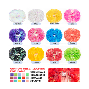 Belle et brillante 4 6 8 10 pouces arc-en-ciel pompons de cheerleading avec poignées de boucle pour le sport et le divertissement - Product Image 2