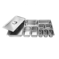 Kommerzielle Edelstahl-Buffet-Speisebehälter mit Deckel GN Gastronorm Servierbehälter Lebensmittelaufbewahrung für Restaurants