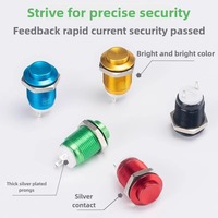 Mini interrupteurs à bouton-poussoir à réinitialisation automatique de 12MM Tête haute Point métallique Couleur de soudage Oxyde d'aluminium-Noir Rouge Jaune Vert Bleu