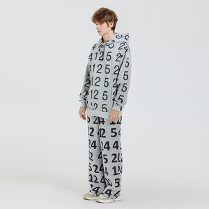 Ensemble de survêtement sportif décontracté pour <span class=keywords><strong>homme</strong></span> de haute qualité avec impression DTG, comprenant un sweat à capuche et un pantalon de jogging à jambes larges - Product Image 2