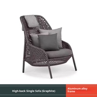 Ensemble de meubles de salon en bambou et en fer de style nordique moderne et simple pour balcon, villa, cour