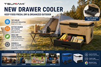 Glacière rigide 50QT, tiroir de rangement hermétique, garde les aliments au frais, secs et séparés à moins de 40 degrés ° F for Days, capacité de contenir jusqu'à 80 canettes