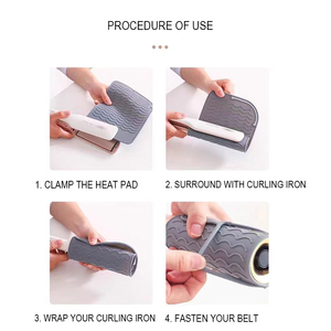 Pochette de rangement en silicone résistante à la chaleur pour outils de coiffure, vente en gros d'usine, nouveau fer à friser et lisseur, faible MOQ - Product Image 2