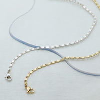 Chaînes et bracelets maillons plats en acier inoxydable plaqué or 18 carats, hypoallergéniques, exquis, pour usage quotidien, empilables