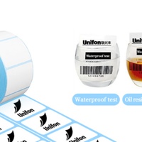 Rollo de Etiquetas Adhesivas de Plástico Impermeables de 50x25mm, Etiqueta de Código de Barras Térmica Directa de 2x1 Pulgadas (80mm), Resistente al Aceite para Uso en Supermercados y Tiendas de Comestibles