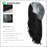Perruque brésilienne Remy en cheveux humains blonds de 14 pouces, base fine en peau, ligne de cheveux naturelle, perruque complète pour femmes