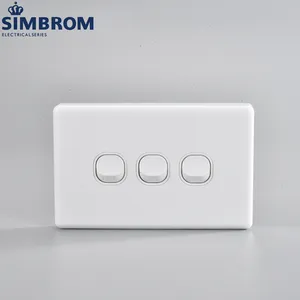SIMBROM品牌3组开关SAA标准插座电气墙壁开关双电源点开关