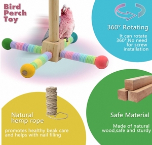 ของเล่นสำหรับสัตว์เลี้ยงแบบโต้ตอบและเคลื่อนไหวได้สำหรับนกแก้วธรรมชาติกิจกรรมแกว่งเชือกของเล่นแบบสะพานนกปีนเขา - Product Image 5