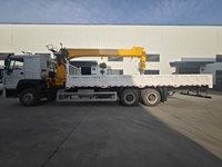 Truk Derek Terpasang Kendaraan Euro2 Euro3 HOWO 371HP 400HP 460HP dengan Crane Hydraulic Telescopic Boom Loader Crane