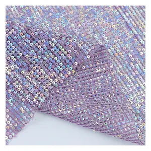 Wholesale Fabrics Generously Chunky Glitter Sequin Fabric for Stage Designer Fashion Mix Color 100% Polyester