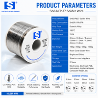 Fil de soudure à cœur de colophane Sn63/Pb37 (étain-plomb) OEM/ODM direct usine, 2% de flux, 100g-1kg, pour réparation électronique de circuits imprimés (PCB)