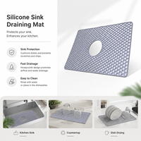Tapis de protection d'évier en silicone de style chinois, écologique, isolant, antidérapant, pliable, pour cuisine domestique