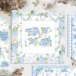 Papel Decorativo Huancai con Diseño de Hortensias Azul Claro, Papel para Manualidades de Doble Cara para Envolver Regalos, Álbumes de Fotos y Artículos para Fiestas - Product Image 5