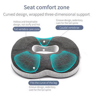 Asiento de Espuma Viscoelástica para Sillas de Oficina y Gaming, Respaldo para Estar Sentado por Largos Periodos, Soporte Lumbar, Cojín para Hemorroides para Mujeres Embarazadas - Product Image 2