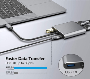 Adattatore 4-in-1 USB C 87W caricatore rapido 4K HDTV convertitore Hub <span class=keywords><strong>Computer</strong></span> portatile Audio Video convertitore VGA USB3.0 per <span class=keywords><strong>Computer</strong></span> & HDTV - Product Image 3