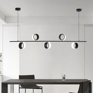 Đèn phòng trong nhà dây mặt dây màu đen Đèn chùm cao LED trần đèn chùm hiện đại - Product Image 3