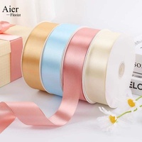 Ruban satiné Aierflorist à une face, 4 cm - 1 1/2 po * 100 yards, pour la décoration de fleurs, de gâteaux de mariage, de chaises, d'emballages cadeaux