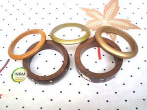 Handmade Designer Wooden Bangles Quality Fashion Accessory with Beautiful Brass Inlay Work - Product Image 2