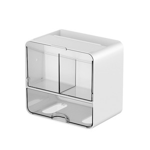 Wall Mounted Cosmetic Storage Box White Transparent Rectangular Durable For <b>Bathroom</b> <b>Shelf</b> - Product Image 5