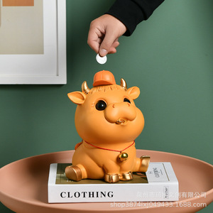 Hucha de vaca de dibujos animados, caja de dinero de resina plástica para niños, regalo, decoración del hogar - Product Image 1