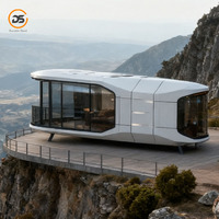 Maison capsule spatiale écologique en acier laminé à chaud, structure en boîte, certifiée ISO, insonorisée, respirante, design moderne, 1 pièce