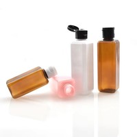 Flacon en plastique pour huile essentielle cosmétique 30ml 50ml 60ml 100ml 500ml 120ml 150ml 250ml Flacon carré en plastique pour lotion avec bouchon à clapet