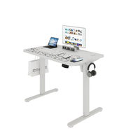 Bureau debout électrique avec plateau en deux parties 1200x300mm, hauteur réglable 740-1200mm, ergonomique, noir et blanc, pour bureau à domicile