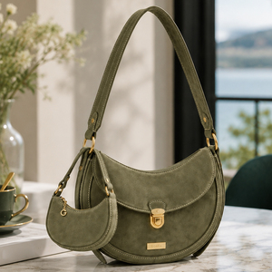 GORFIA Custom Women Shoulder Bag PU Leather Crossbody Handbag with <b>Mini</b> Pouch Casual Hobo Bag Adjustable Strap - Product Image 4