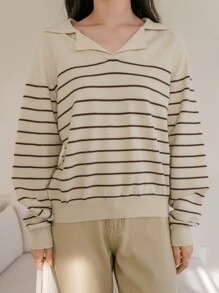 Suéteres de diseñador de lana para mujer, suéteres de manga raglán a rayas Dazy de otoño e invierno 2022 - Product Image 3