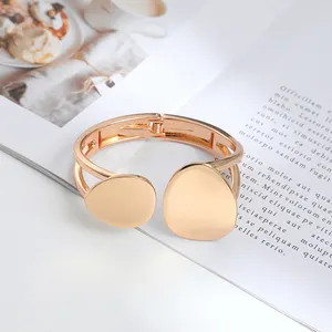 New design Elegant Alloy Bracelet Charm Cuff Bangle Double Geometric Metal Fashion Jewelry For Women Unisex