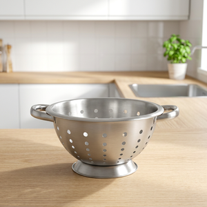Passoire en acier inoxydable avec deux poignées, durable, de qualité alimentaire, passe au lave-vaisselle, pour une utilisation en cuisine, Mayur Exports - Product Image 4