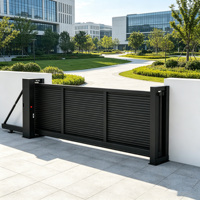 Portail coulissant automatique en aluminium à lattes pour villa, conception de portail principal, portail de jardin pour l'intimité, idéal pour les écoles - Zhanjiang