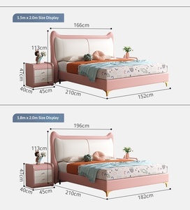 Mobili Moderni di Lusso per Camera da <span class=keywords><strong>Letto</strong></span> - <span class=keywords><strong>Letto</strong></span> Imbottito Morbido, <span class=keywords><strong>Letto</strong></span> Matrimoniale Extra Large per Bambini con Materasso, <span class=keywords><strong>Letto</strong></span> da Principessa per Ragazze - Product Image 6