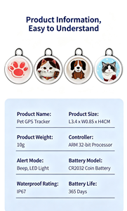 Traceur GPS <span class=keywords><strong>pour</strong></span> animaux de compagnie, collier localisateur étanche anti-perte <span class=keywords><strong>pour</strong></span> chiens et chats, dispositif de suivi d'animaux en temps réel - Product Image 4