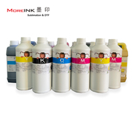 Encre de sublimation MOREINK pour imprimante de sublimation CMYK à base d'eau pour l'impression de drapeaux de plage, de draps, de housses de couette, de rideaux, de tapis
