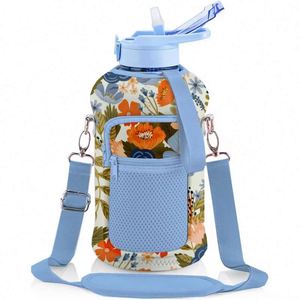 Échantillon gratuit, vente en gros, bouteille d'eau portable personnalisée, impression promotionnelle, écologique, OEM, sac isotherme, vert, imperméable - Product Image 3