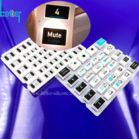 Clavier de bouton Laser en silicone rétro-éclairé, coloré et personnalisé, mi-long, en caoutchouc translucide