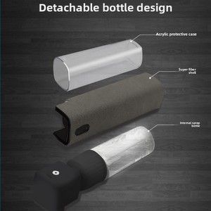 Botella de spray limpiador de pantallas con paño de microfibra – Kit de limpieza 2 en 1 para teléfono, tableta, portátil, televisor, gafas – Sin rayas, Sa - Product Image 2