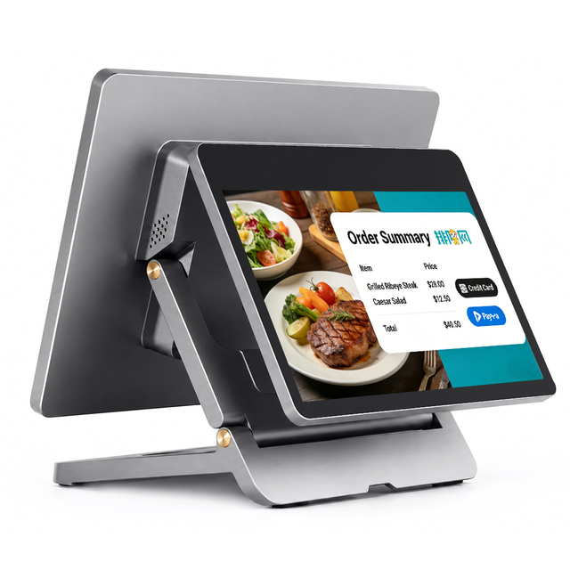 Windows Cashier Machine Pos-system 15.6 Inch Dual Touch Screen All in One Tablet Pos Terminal System for Retail Shop Restaurants